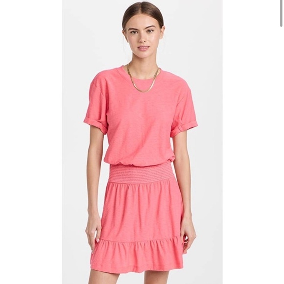 Nation LTD Moxie Easy Short Sleeve T-Shirt Dress In Strawberry Shake Size Large - Picture 11 of 11